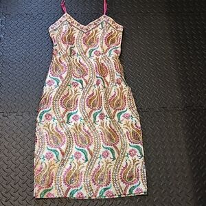 Paisley Print Spaghetti Strap Dress